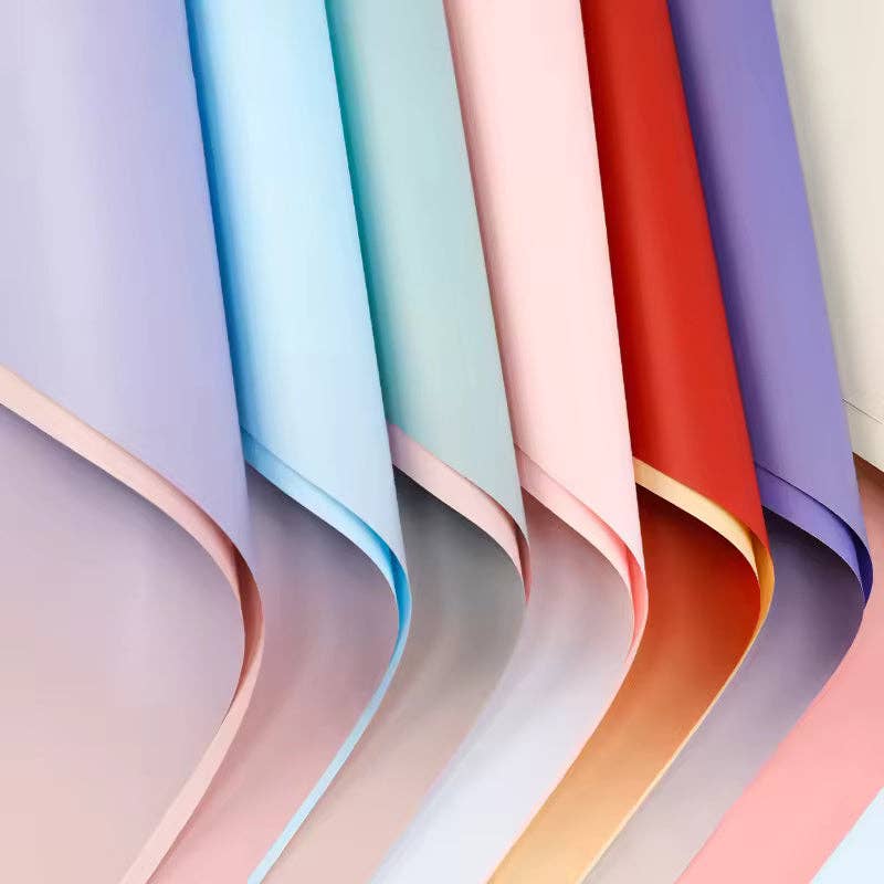 Two Sides Gradient Flower Wrapping Paper (20pcs/bag): 7 - Purple