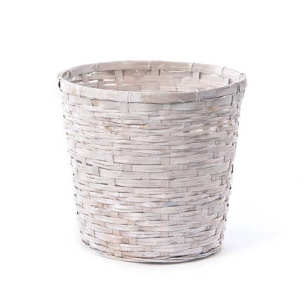 White washed woven basket