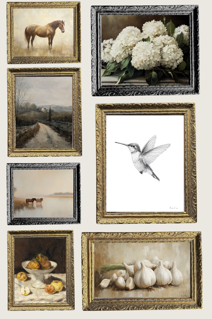 Monteverde Sketch | French Brass Gold Mould Framed Art: 5 x 7