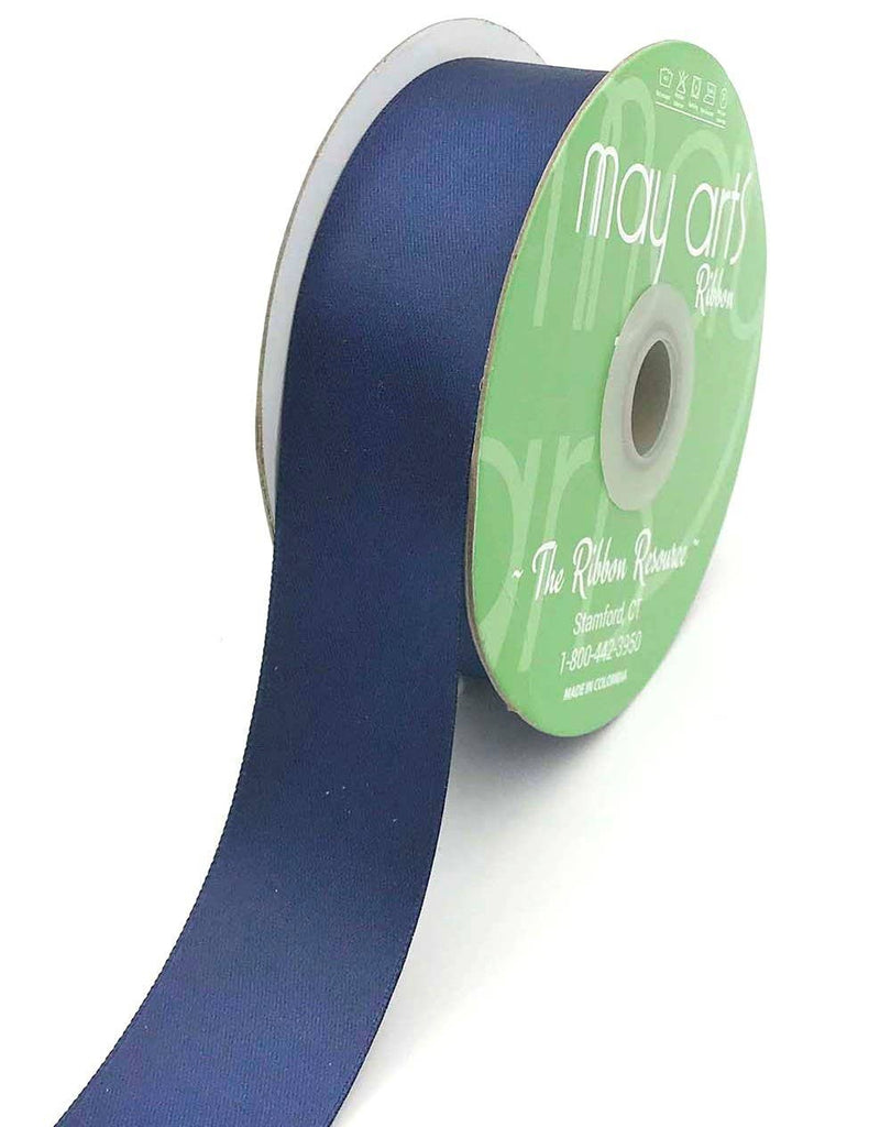 ~1.5" (38MM) Double Face Satin Ribbon, Navy Blue