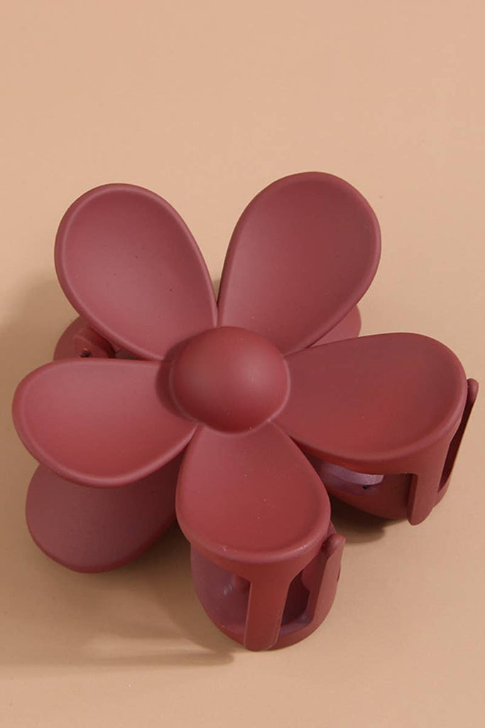 Matte Floral Hair Claw Clip Army Green