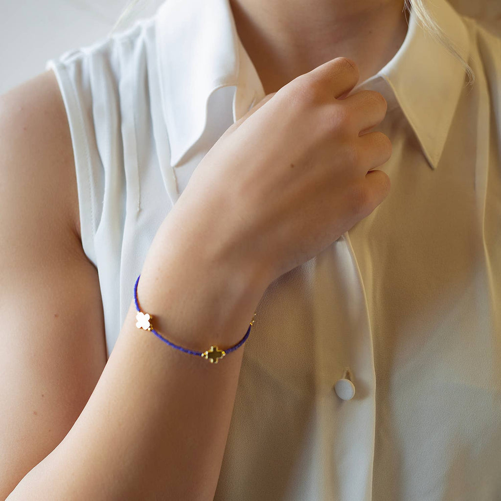 Faithful Cross Bangle-Periwinkle, Cross Bracelet | Christian