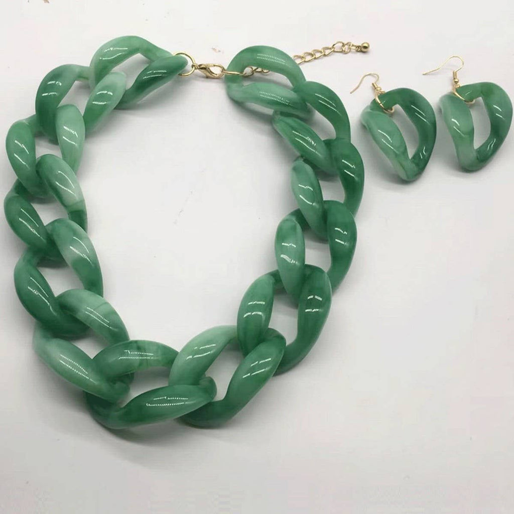 ACRYLIC COLORFUL CHAIN LINK NECKLACE