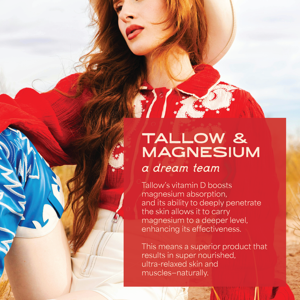 Magnesium Balm Tallow 4oz - Sleep, Sore Muscles + Balance