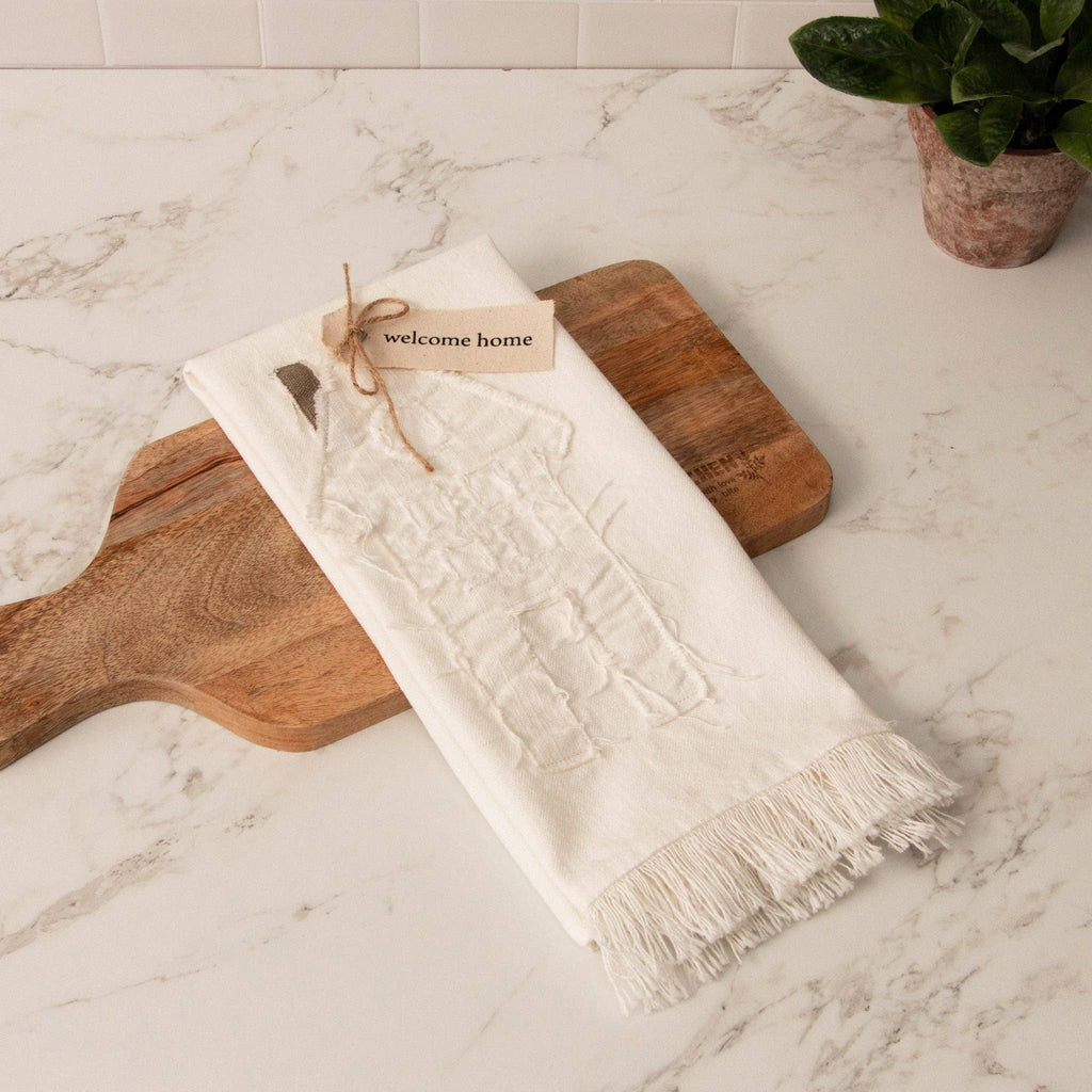Tea Towels - Raggedy Welcome Home With Fabric Tag (Pk/02)