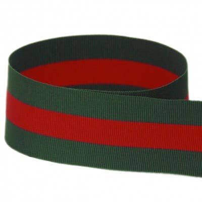 WH Striped Grosgrain Ribbon Spool | Red + Green