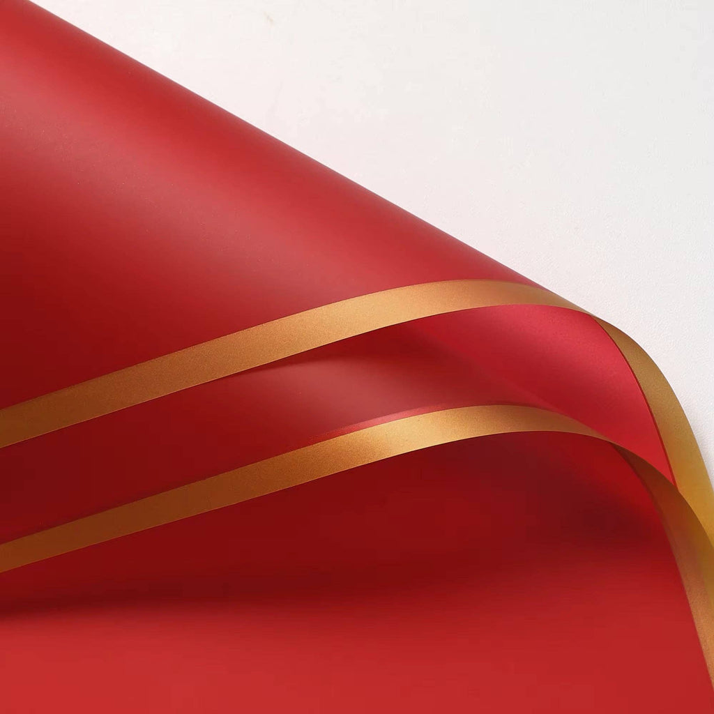 Matte Gold Line Flower Wrapping Paper (20pcs/bag): 6 - Opink