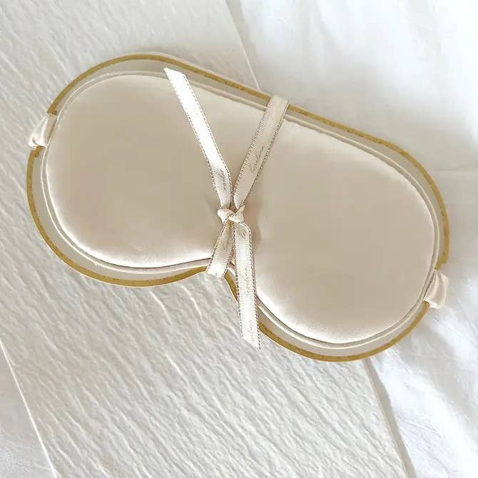 Silky Satin Sleep Eye Masks with Ribbon - GRACIA: PINK / ONE SIZE