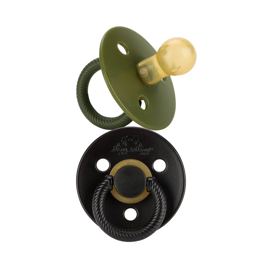 *NEW SIZE* Itzy Soother™ Natural Rubber Paci Sets: Blossom + Rosewood 6-18 M