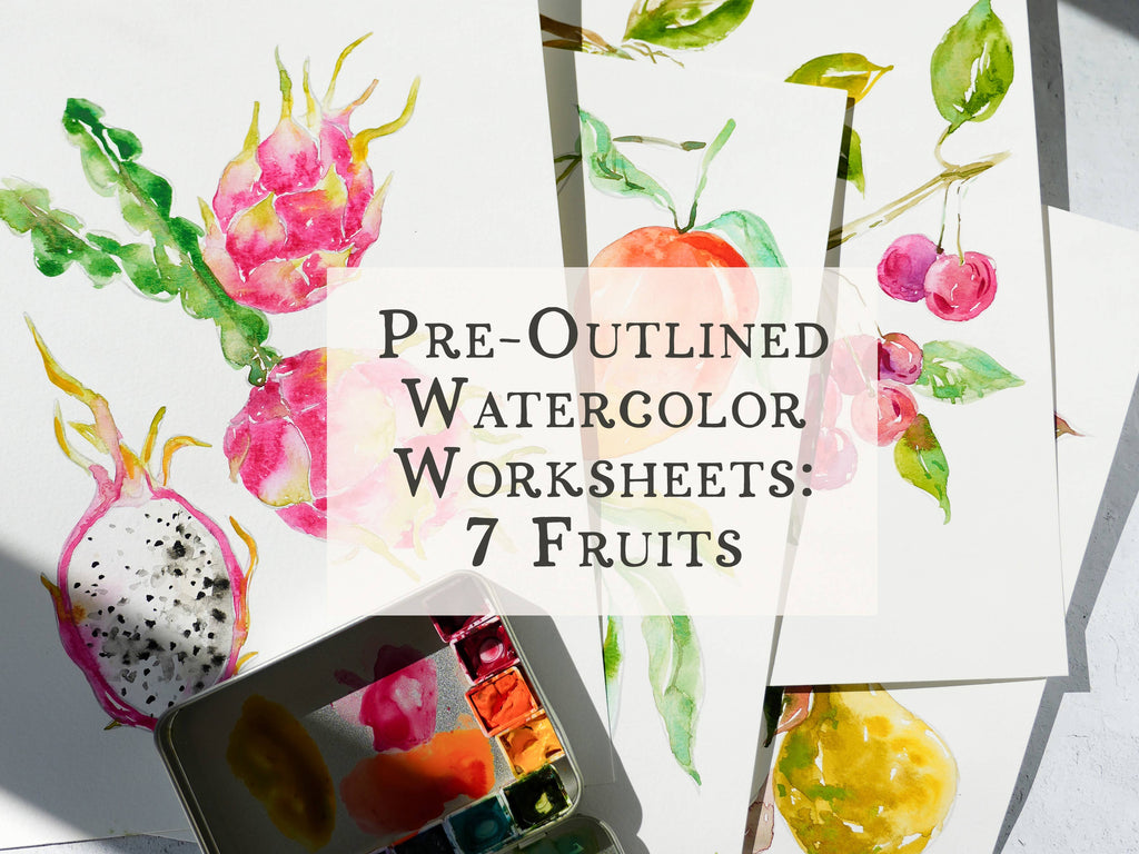 Fruit Watercolor Workbook: Outlined Coloring Pages to Paint