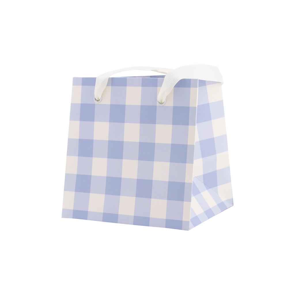 Periwinkle Gingham Gift Bag Set
