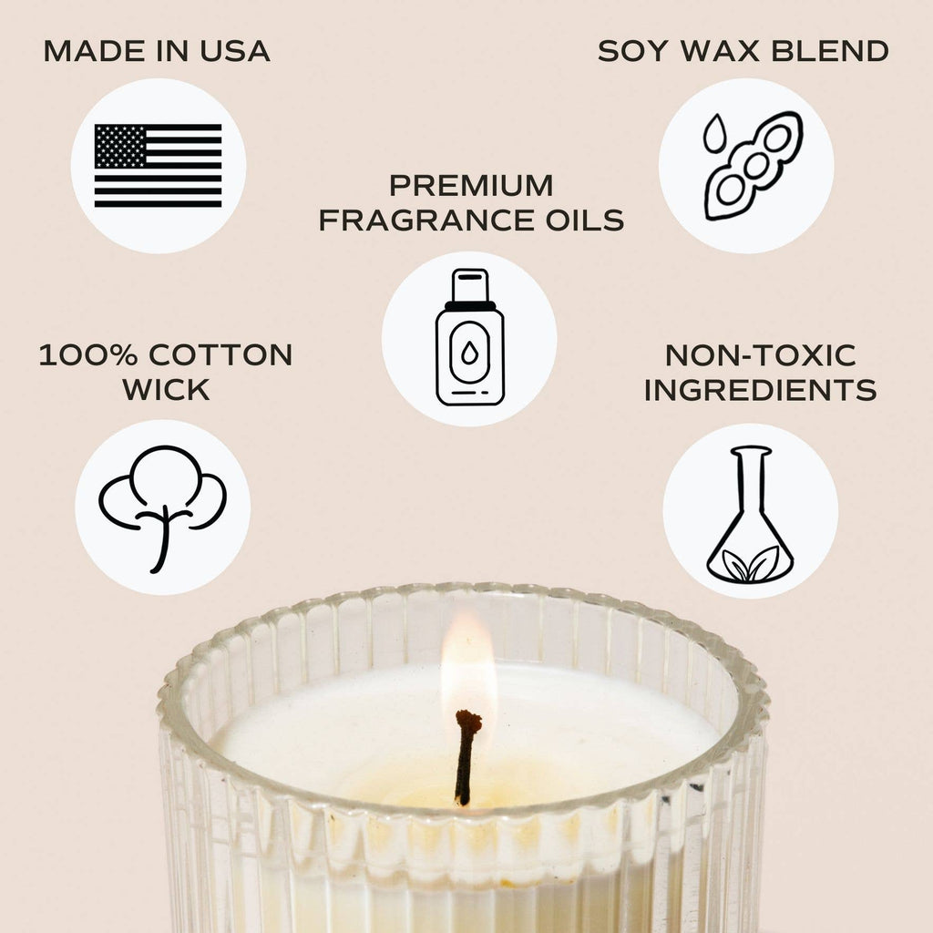 Spa Day 11 oz Soy Candle, Fluted Ribbed Jar - Decor & Gifts