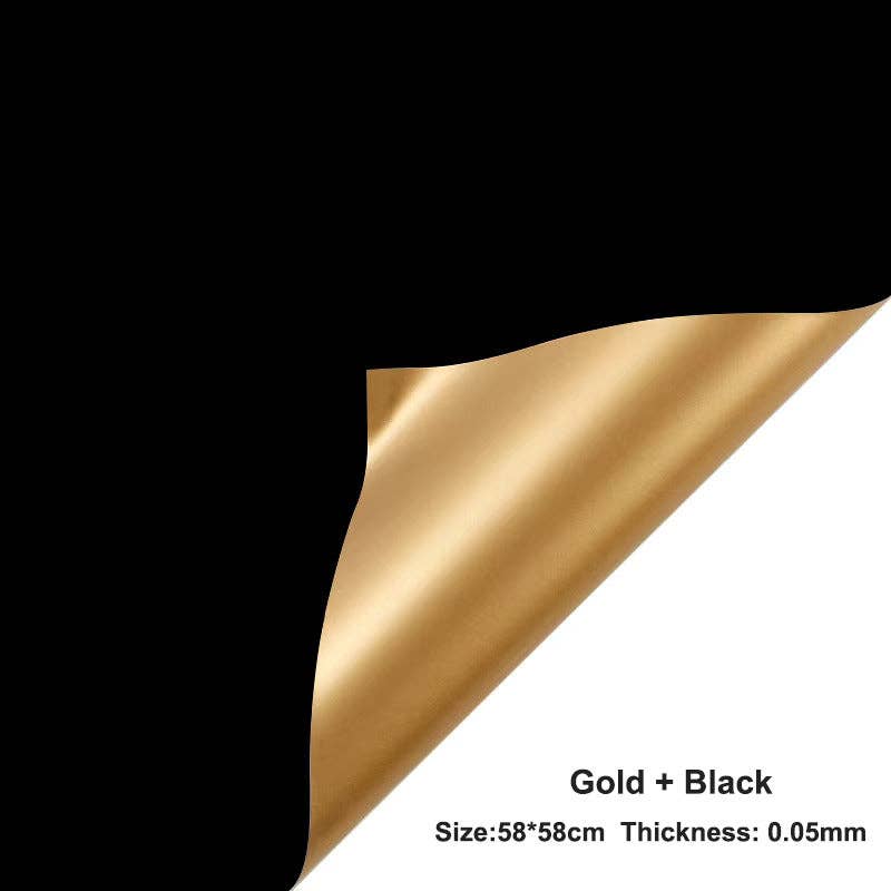 Double-Sided Gold Waterproof Flower Wrapping Paper (20 sheet: 08 - Light Pink / Gold