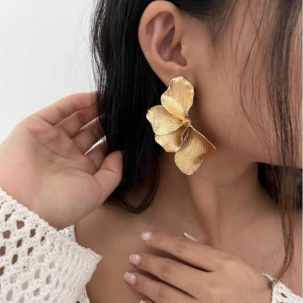 COOL STYLE ALLOY FLOWER EARRINGS