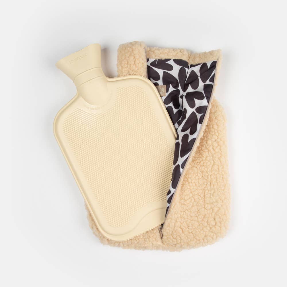 Natural Borg Hot Water Bottle and Cover