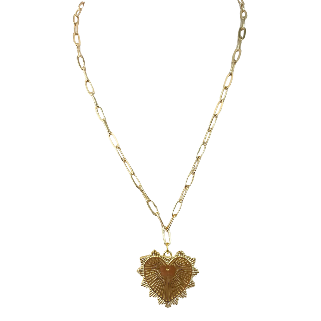 Bold Heart Charm- Paperlink Necklace