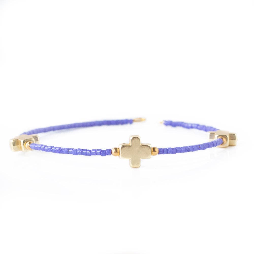 Faithful Cross Bangle-Periwinkle, Cross Bracelet | Christian