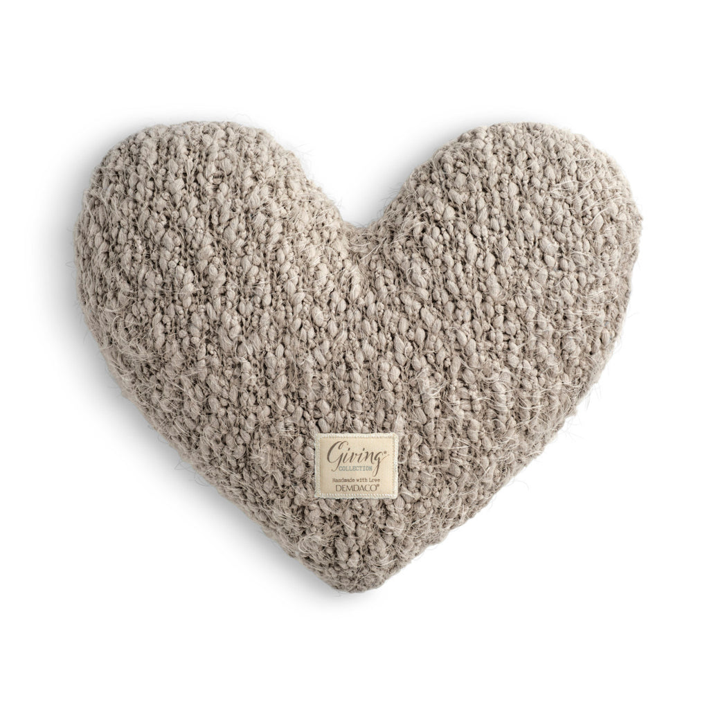Taupe Giving Heart Weighted Pillow