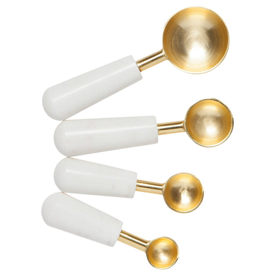 Gold White Marble Measuring Spoons Set of 4