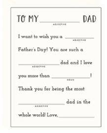 Fathers Day Dad Libs LTPS A2 FD Single Greeting Card