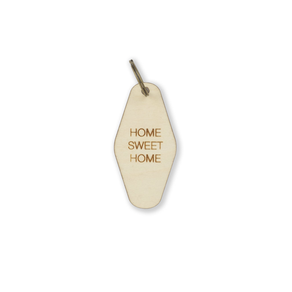 Retro Wood Keychain "Home Sweet Home"
