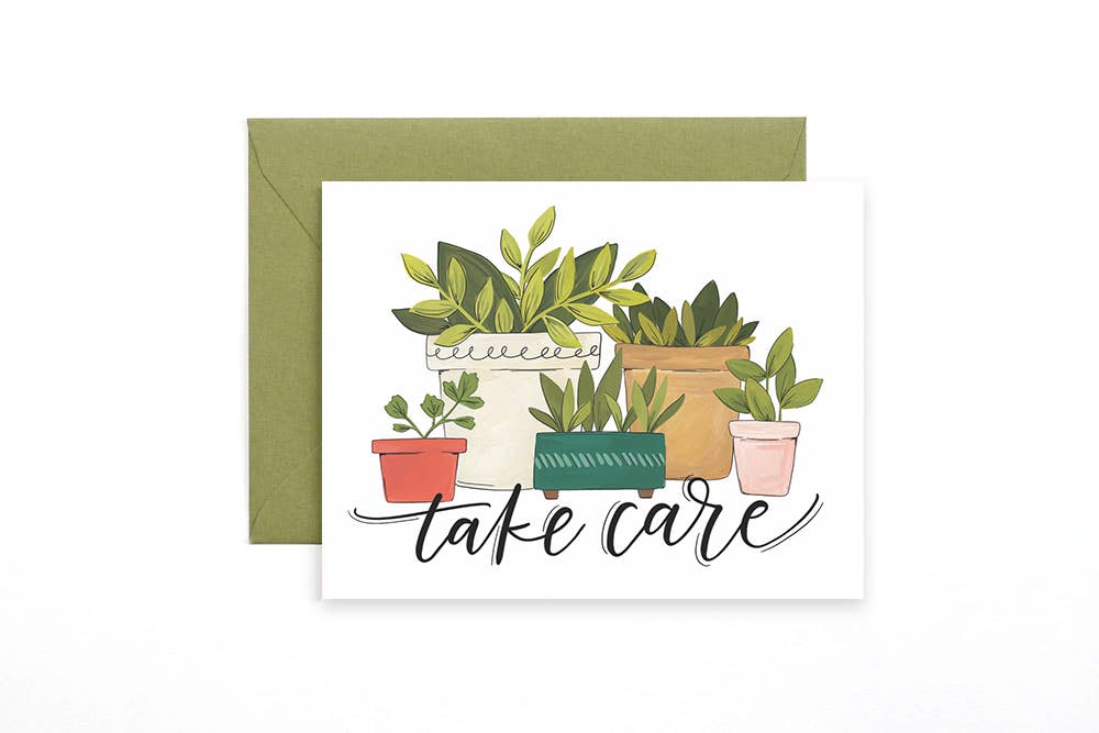 Take Care Plants Greeting Card