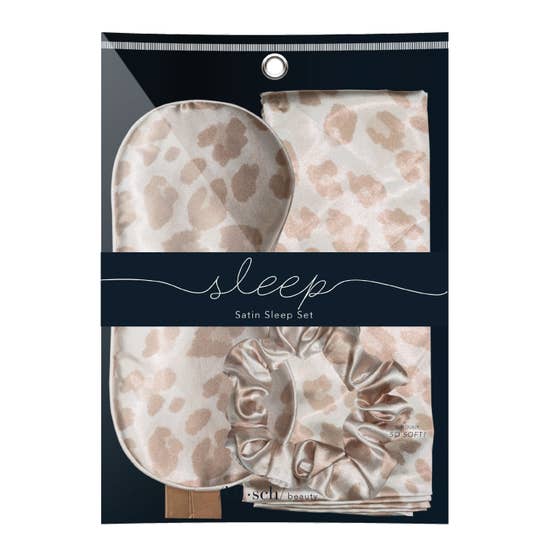 Satin Sleep Set - Leopard