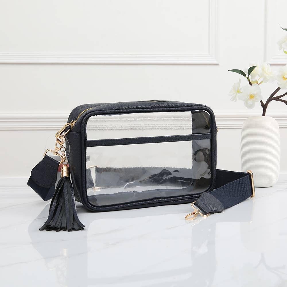 Game Day Rectangle Clear Bags: Navy