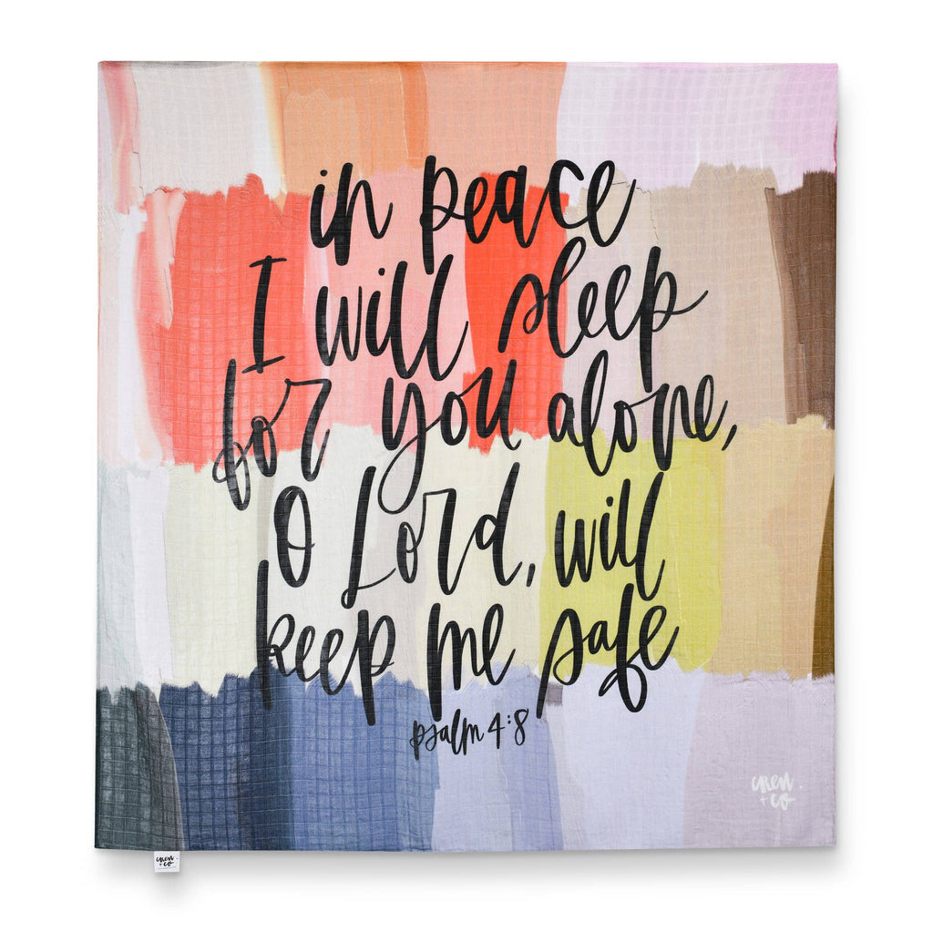 "In Peace I Will Sleep" Muslin Blanket