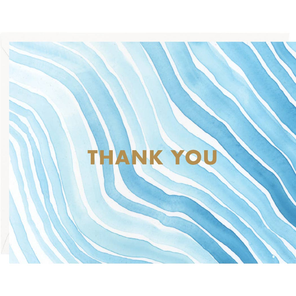 Watercolor Waves Thank You A2 Stationery