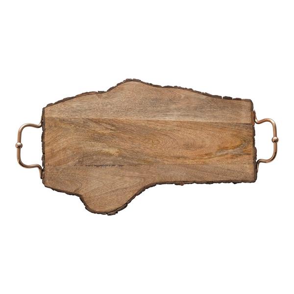 Live Edge Wood Slab Serving Tray with Handles