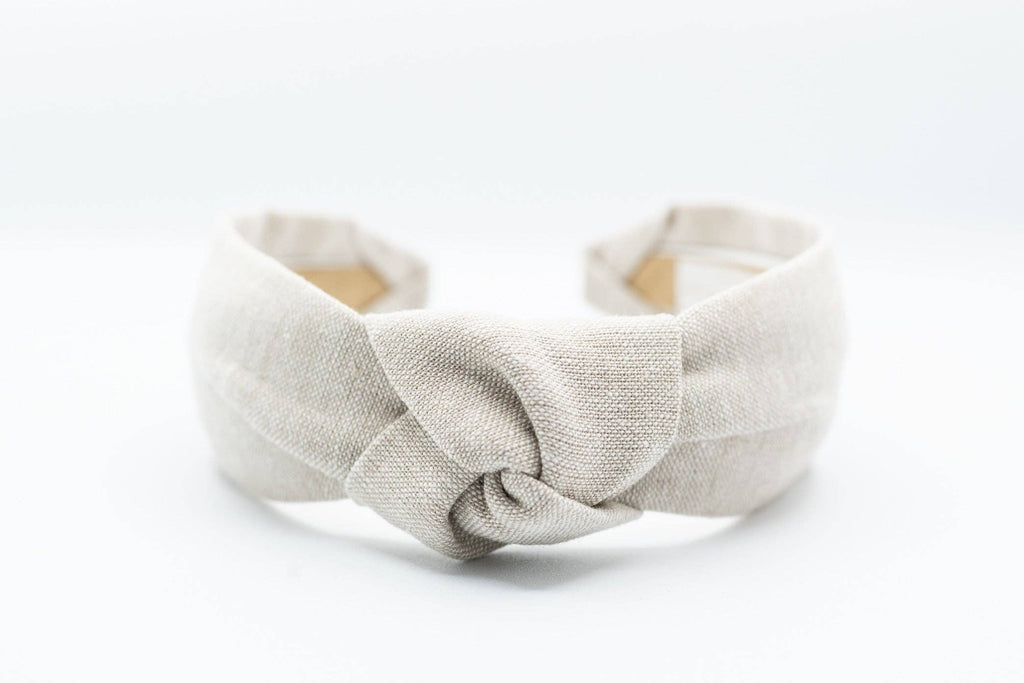 Linen Blend Knotted Headband | Neutral | Solid | Flax