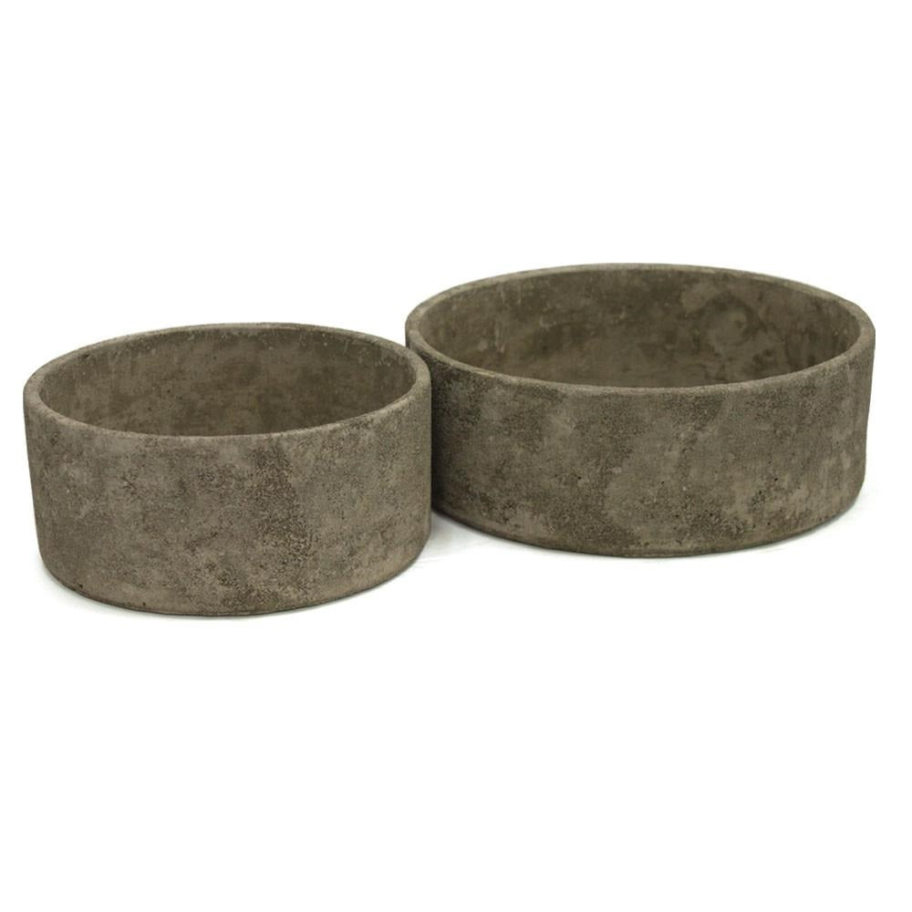 Ceramic Cylinder Pot, Concrete