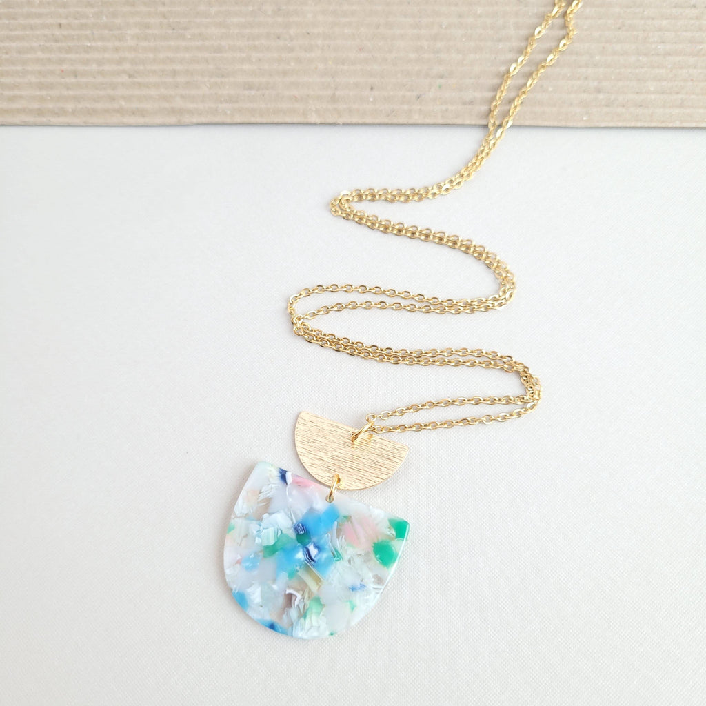 Harper Necklace - Spring Fling / Gold Pendant Necklaces