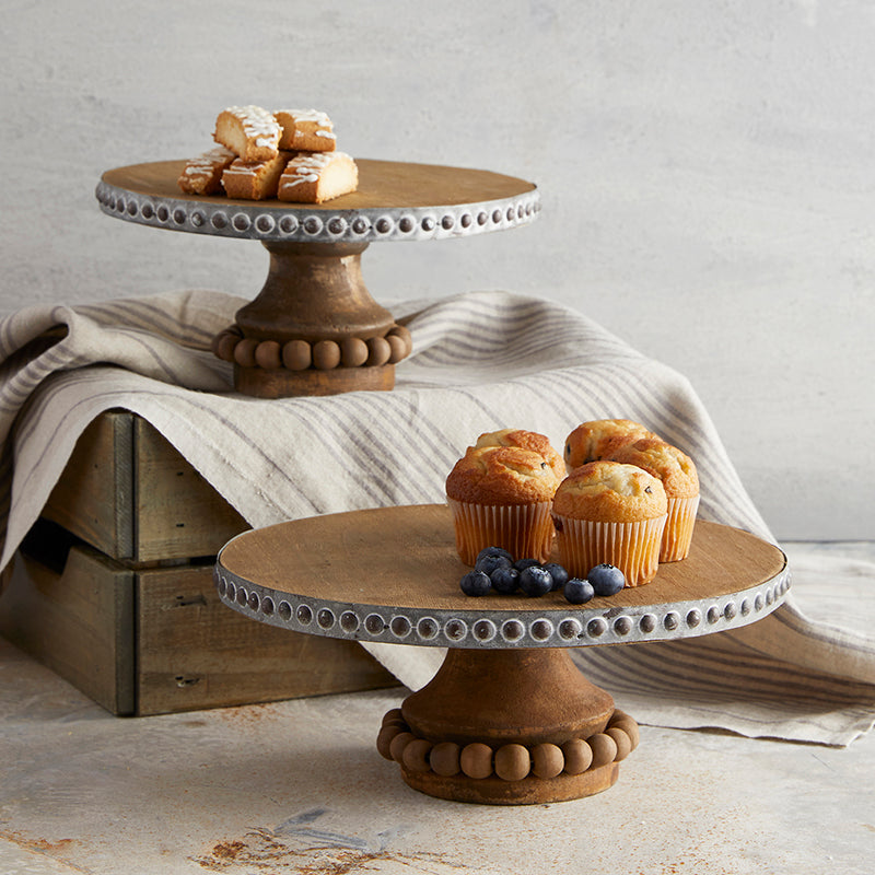 WOODEN CAKE STAND - LARGE