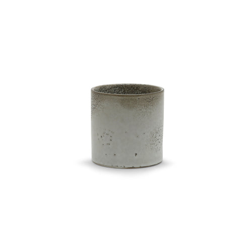 Fancy White Ceramic Cylinder - 4.5" H