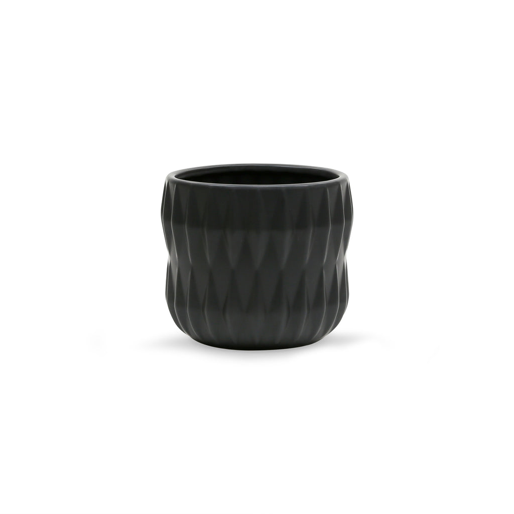 Large Unique Black Ceramic Pot