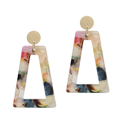 Multi Acrylic Trapezoid Earrings