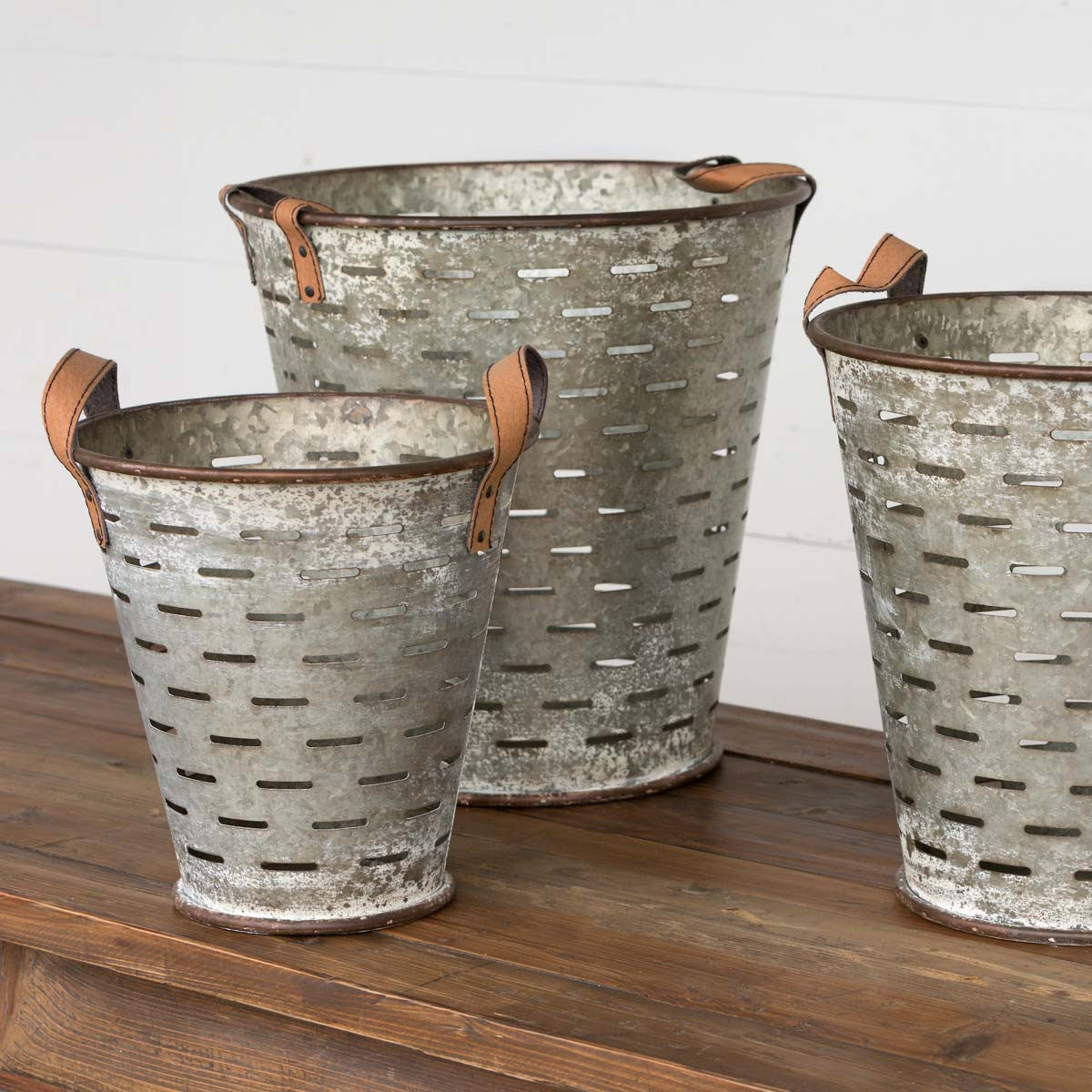 Galvanized Metal Olive Buckets order