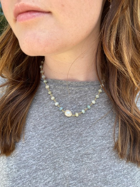 Pearl and Stone Necklace