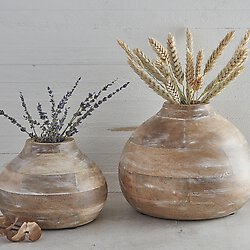 Wooden Vase - Flower