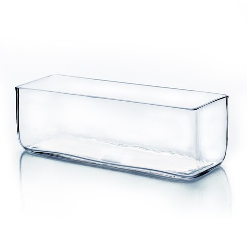 Clear Glass Rectangle Planter