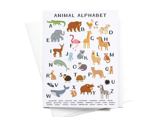 Animal Alphabet Greeting Card