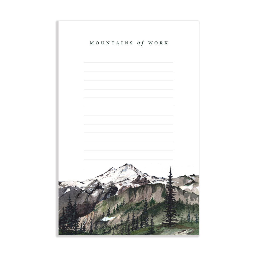 Mountains of Work Watercolor Notepad