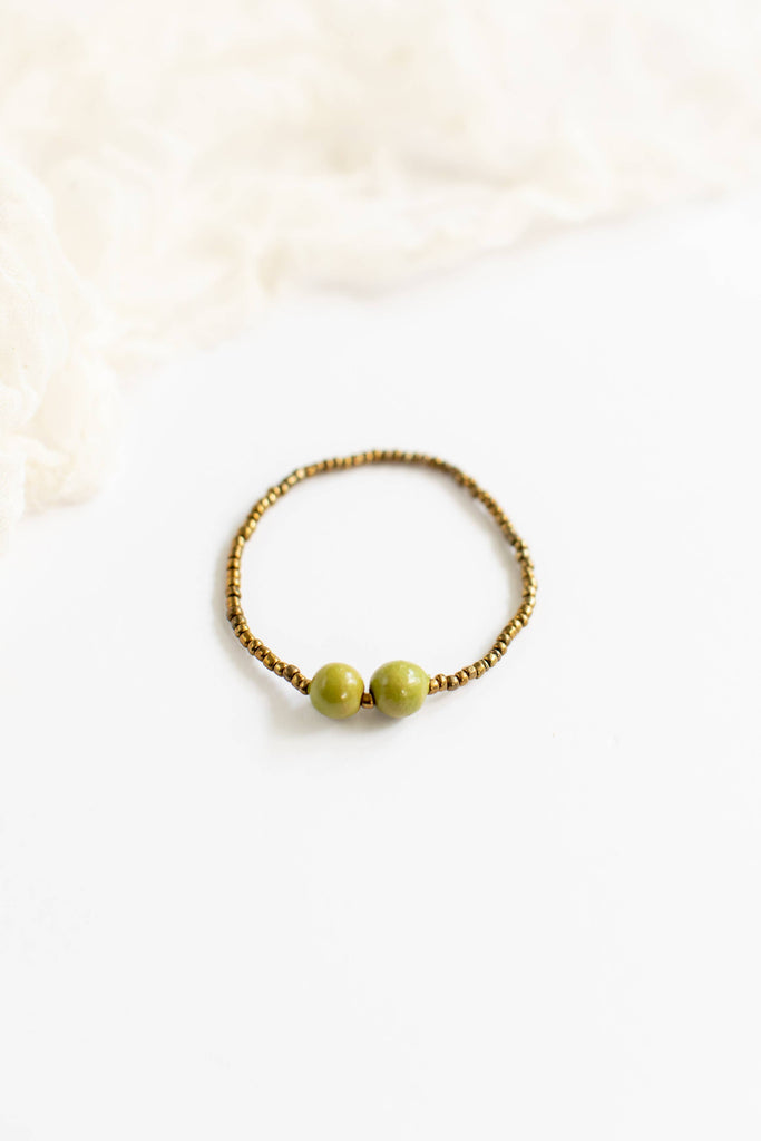 Shine Shine Miujiza Stackable Bracelets | Green 2 Beads