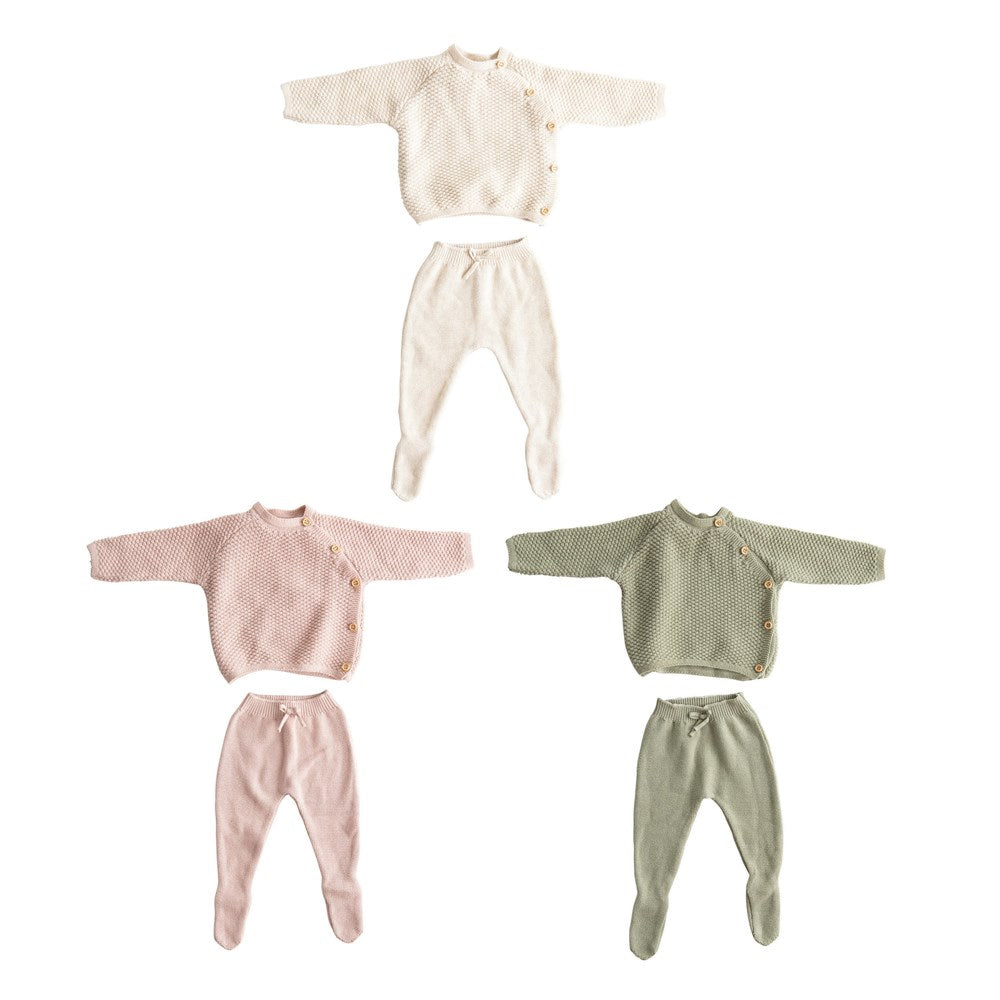 Cotton Knit Baby 2pc. Layette Set in Box