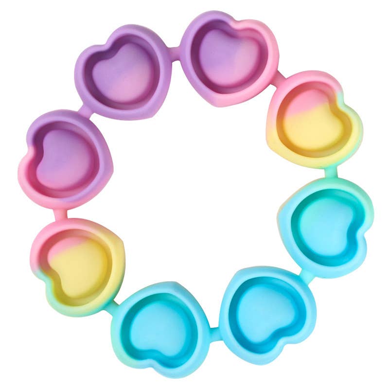 POP Heart Bracelet Rainbow Push Bubble Fidget Toy