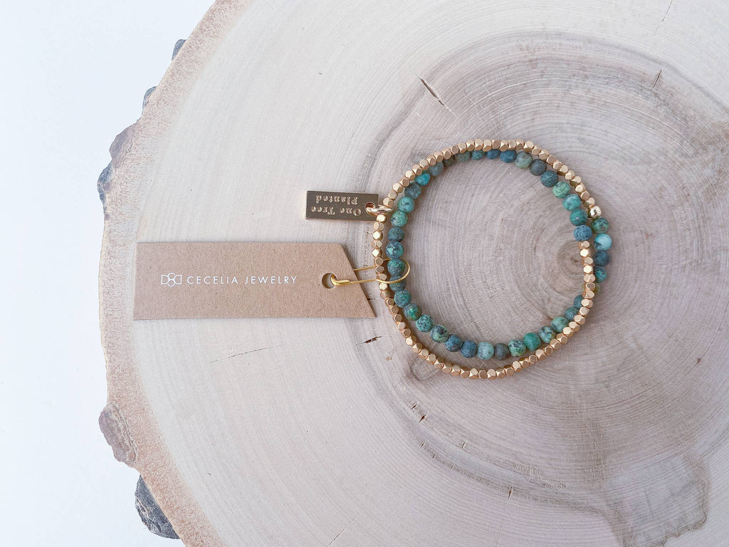 Gemstone Double Wrap - African Turquoise