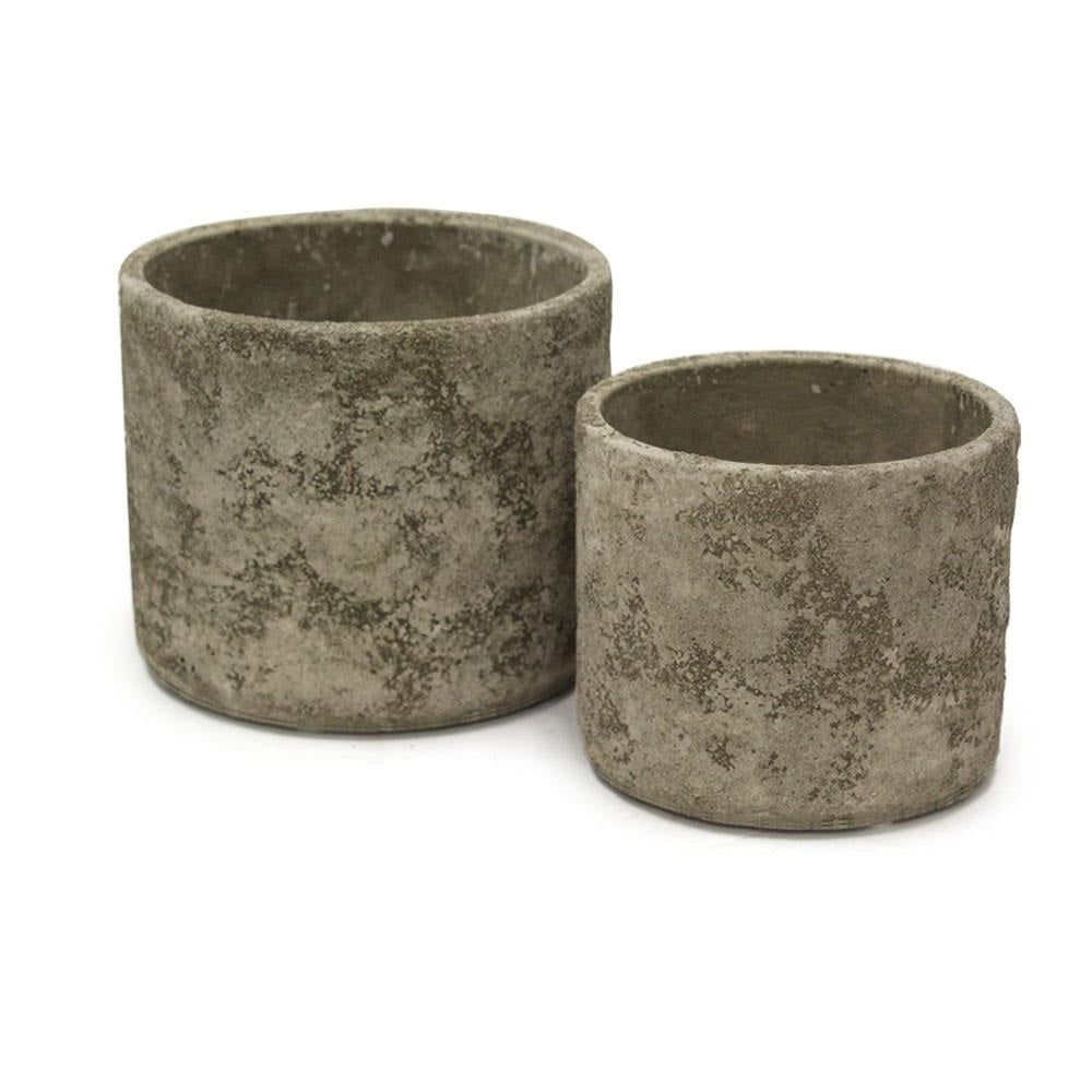 Ceramic Cylinder Pot, Concrete